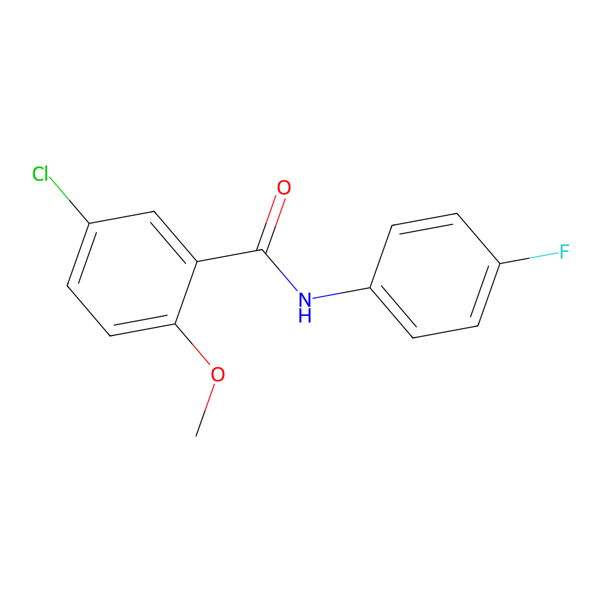 5-chloro-N-(4-fluorophenyl)-2-methoxybenzamide molecular structure, CAS 294894-16-9