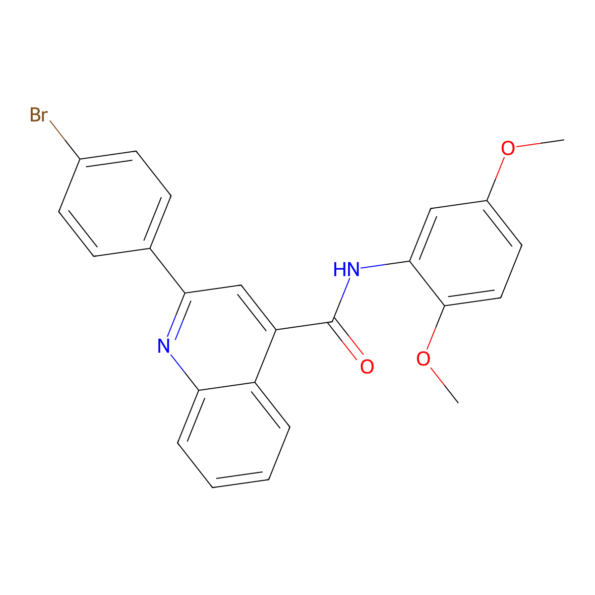 2-(4-bromophenyl)-N-(2,5-dimethoxyphenyl)-4-quinolinecarboxamide molecular structure, CAS 294894-22-7