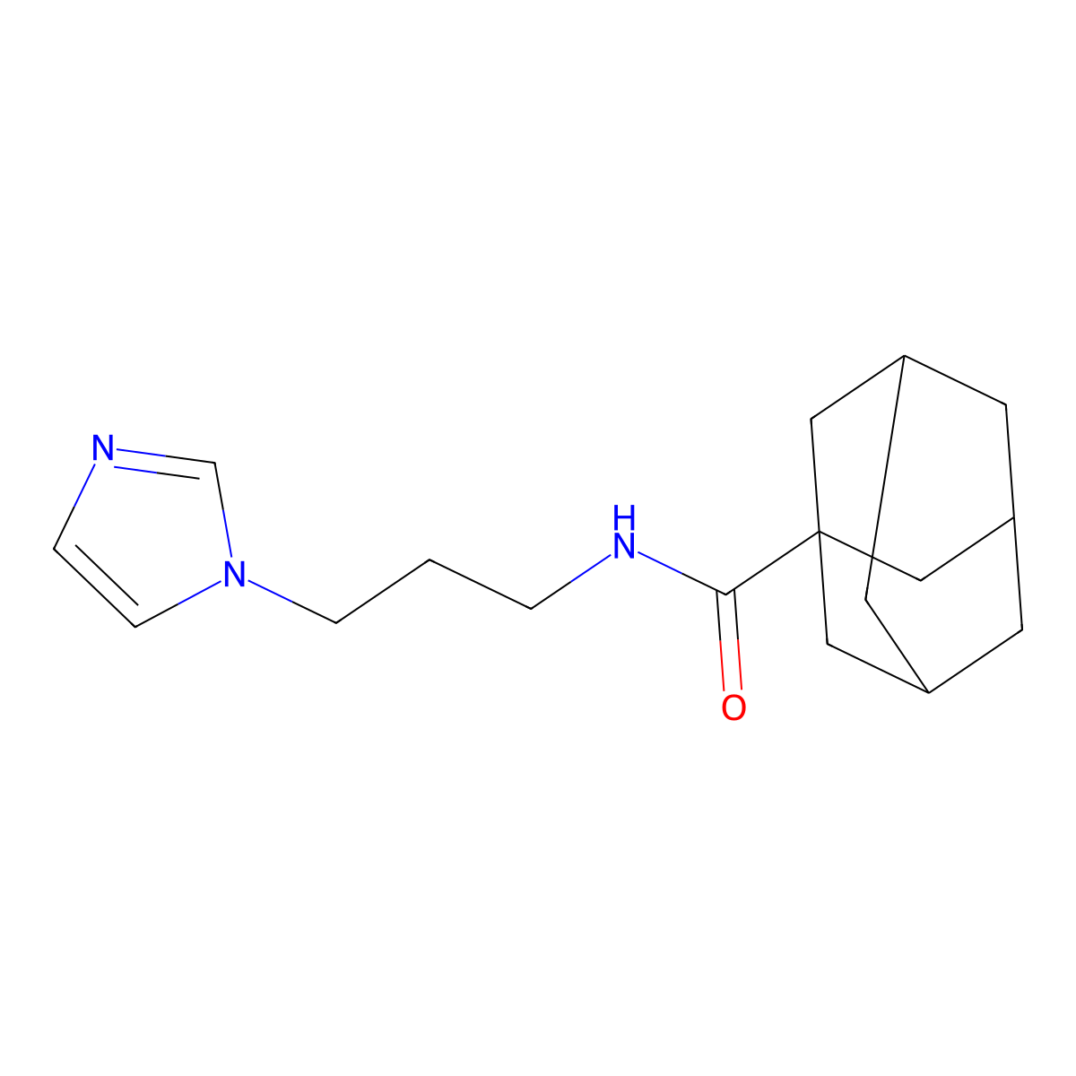 N-(3-imidazol-1-ylpropyl)adamantane-1-carboxamide molecular structure, CAS 294894-26-1