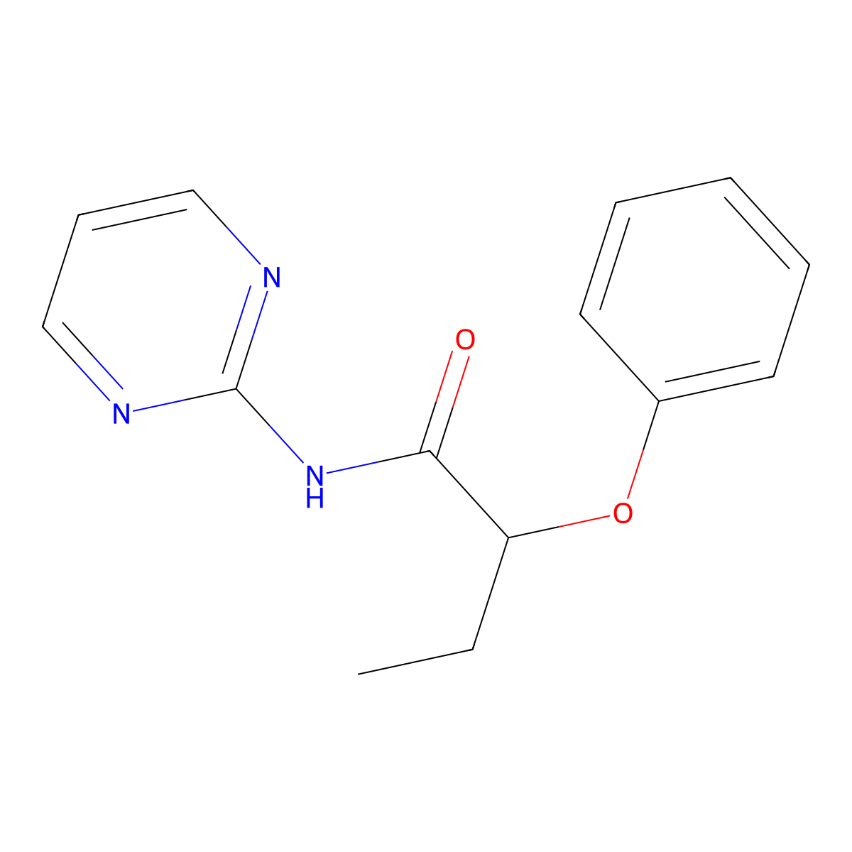 2-phenoxy-N-(pyrimidin-2-yl)butanamide molecular structure, CAS 294894-34-1