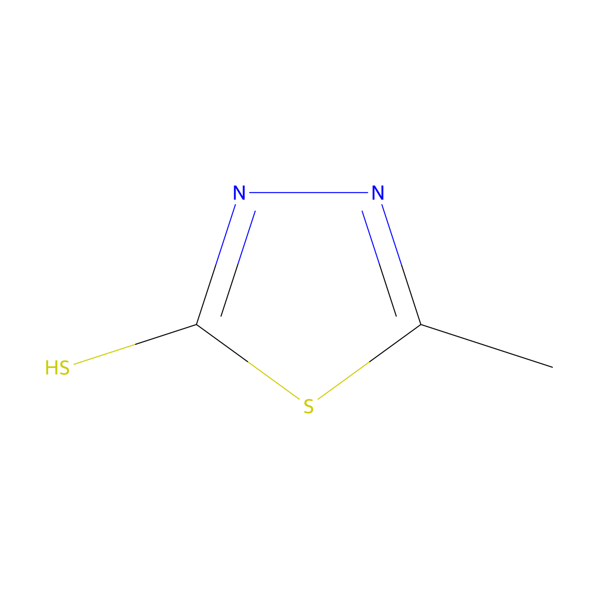 5-methyl-1,3,4-thiadiazole-2-thiol molecular structure, CAS 29490-19-5