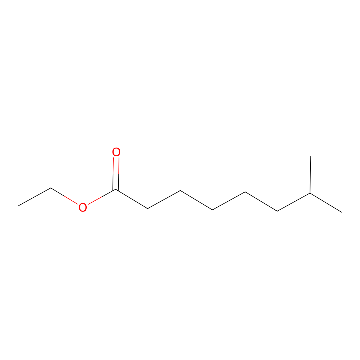 Ethyl 7-methyloctanoate molecular structure, CAS 29490-61-7