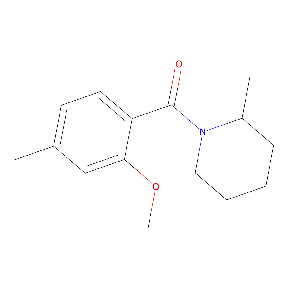 Methanone, (2-methoxy-4-methylphenyl)(2-methyl-1-piperidinyl)- molecular structure, CAS 2949116-36-1