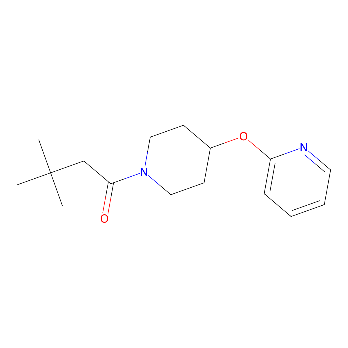 3,3-Dimethyl-1-(4-(pyridin-2-yloxy)piperidin-1-YL)butan-1-one molecular structure, CAS 2949246-71-1