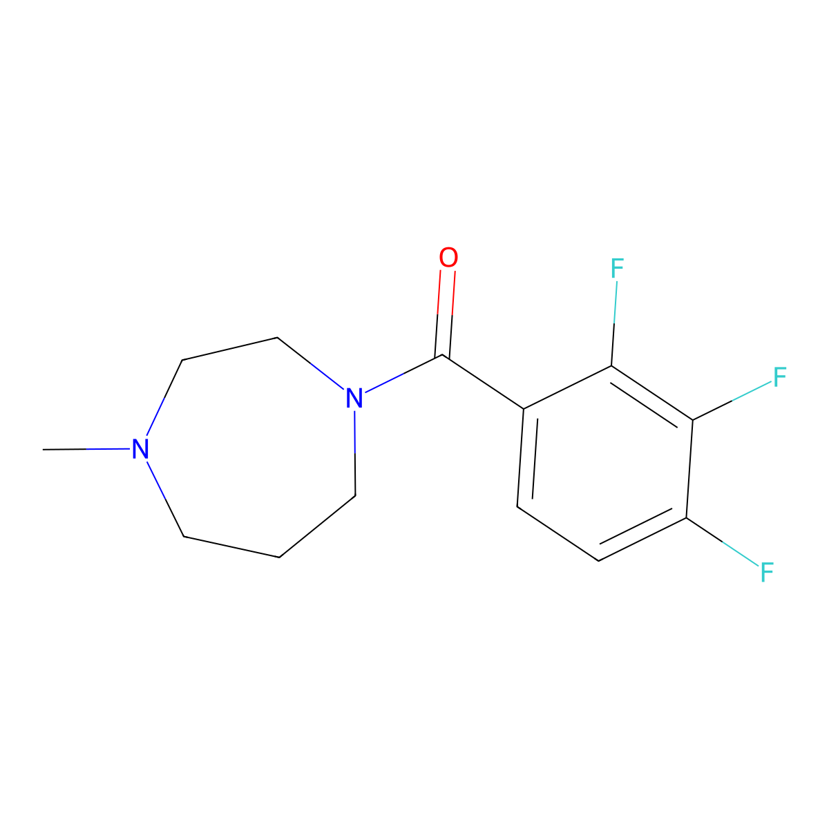 Methanone, (hexahydro-4-methyl-1H-1,4-diazepin-1-yl)(2,3,4-trifluorophenyl)- molecular structure, CAS 2949703-11-9