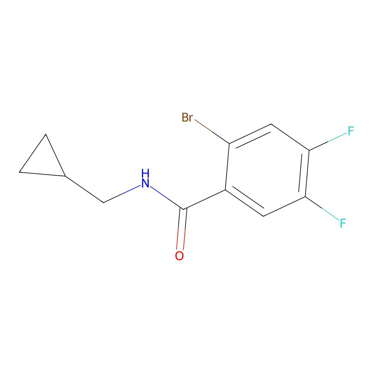 2-Bromo-N-(cyclopropylmethyl)-4,5-difluorobenzamide molecular structure, CAS 2949855-28-9