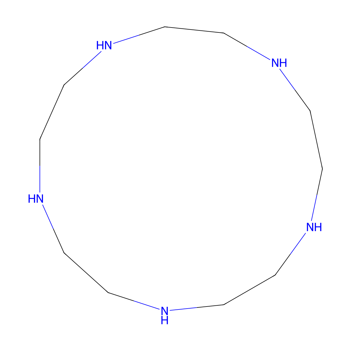 1,4,7,10,13-Pentaazacyclopentadecane molecular structure, CAS 295-64-7