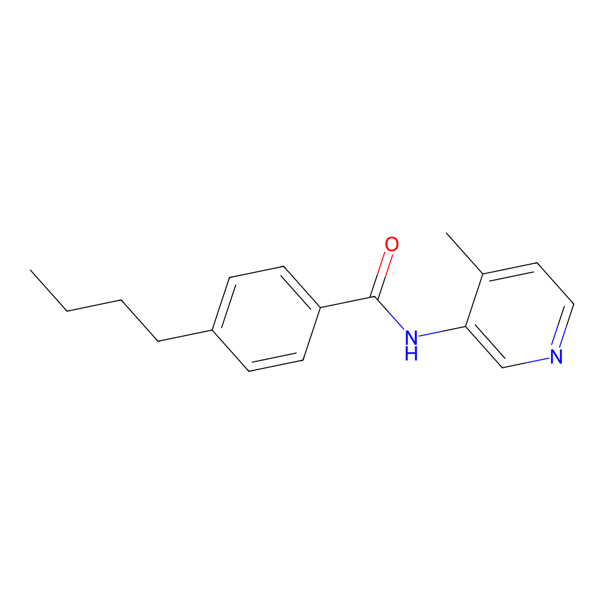 Benzamide, 4-butyl-N-(4-methyl-3-pyridinyl)- molecular structure, CAS 2950117-23-2
