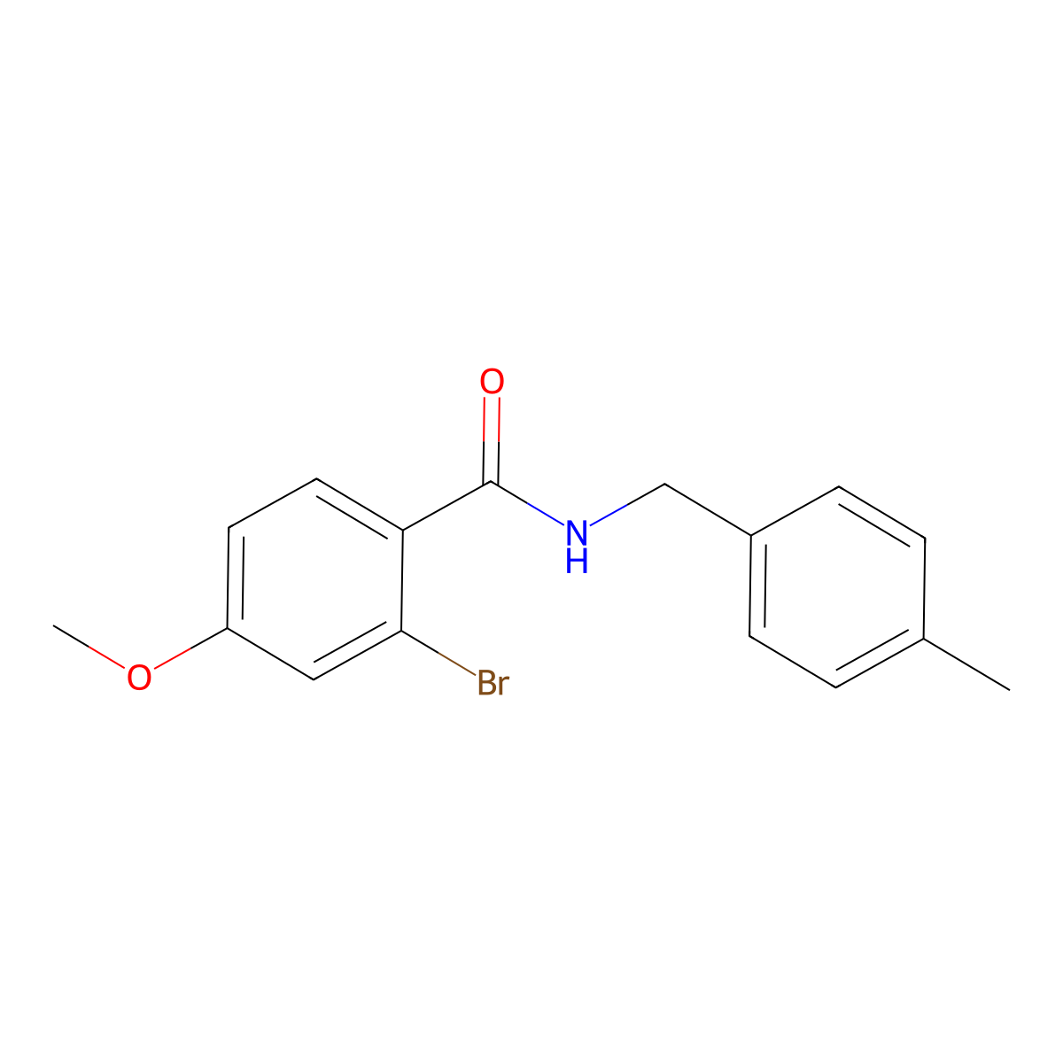 Benzamide, 2-bromo-4-methoxy-N-[(4-methylphenyl)methyl]- molecular structure, CAS 2950118-81-5