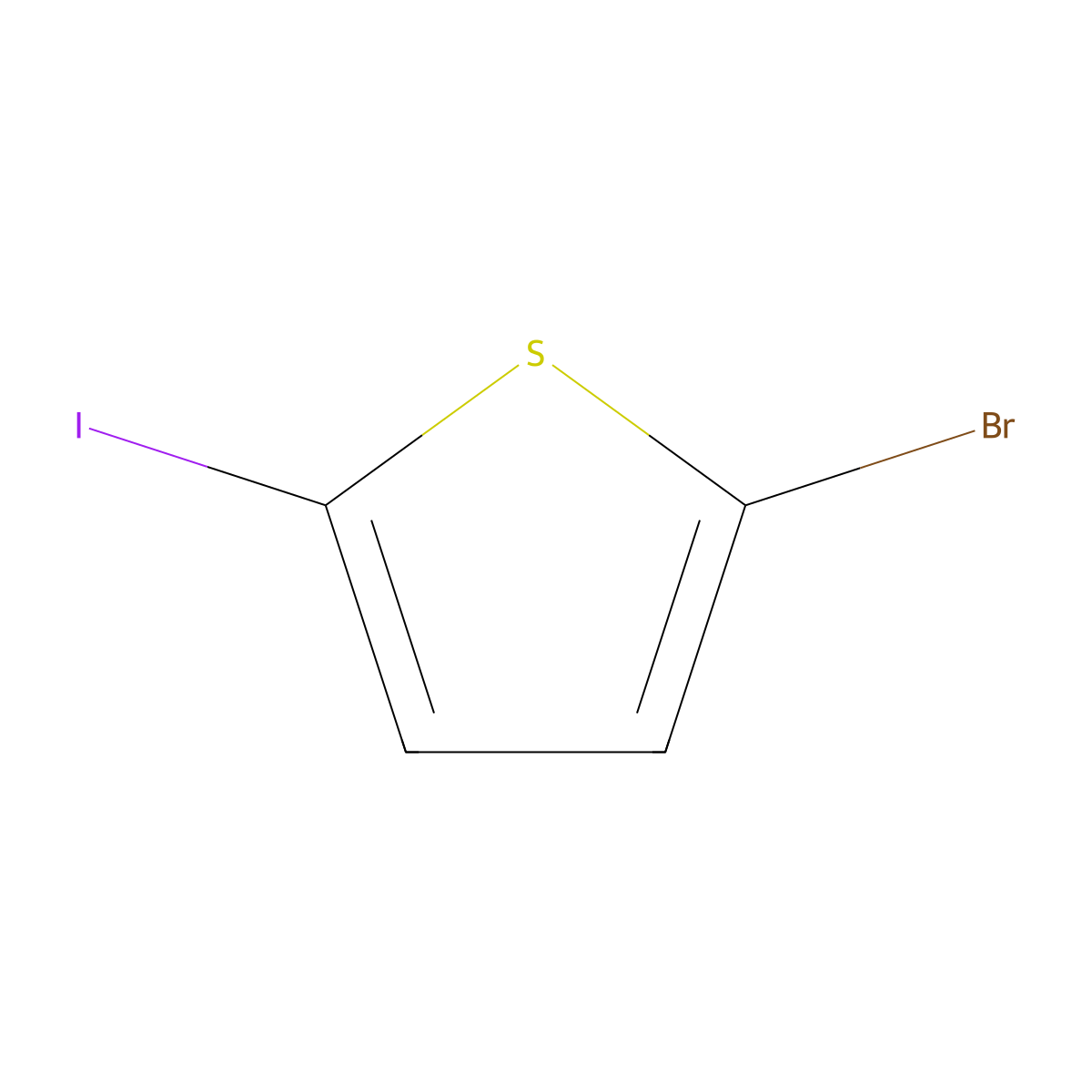 2-Bromo-5-iodothiophene molecular structure, CAS 29504-81-2