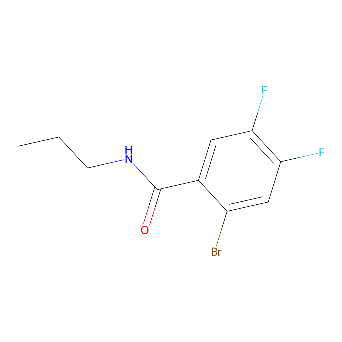 2-Bromo-4,5-difluoro-N-propylbenzamide molecular structure, CAS 2950688-76-1