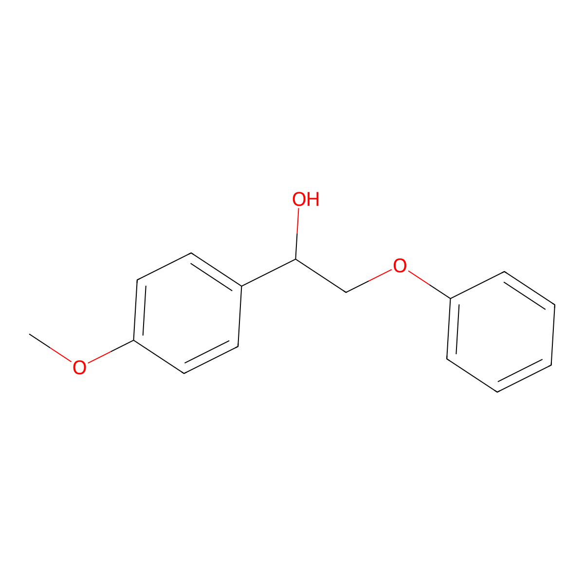 1-(4-Methoxyphenyl)-2-phenoxyethanol molecular structure, CAS 29509-29-3