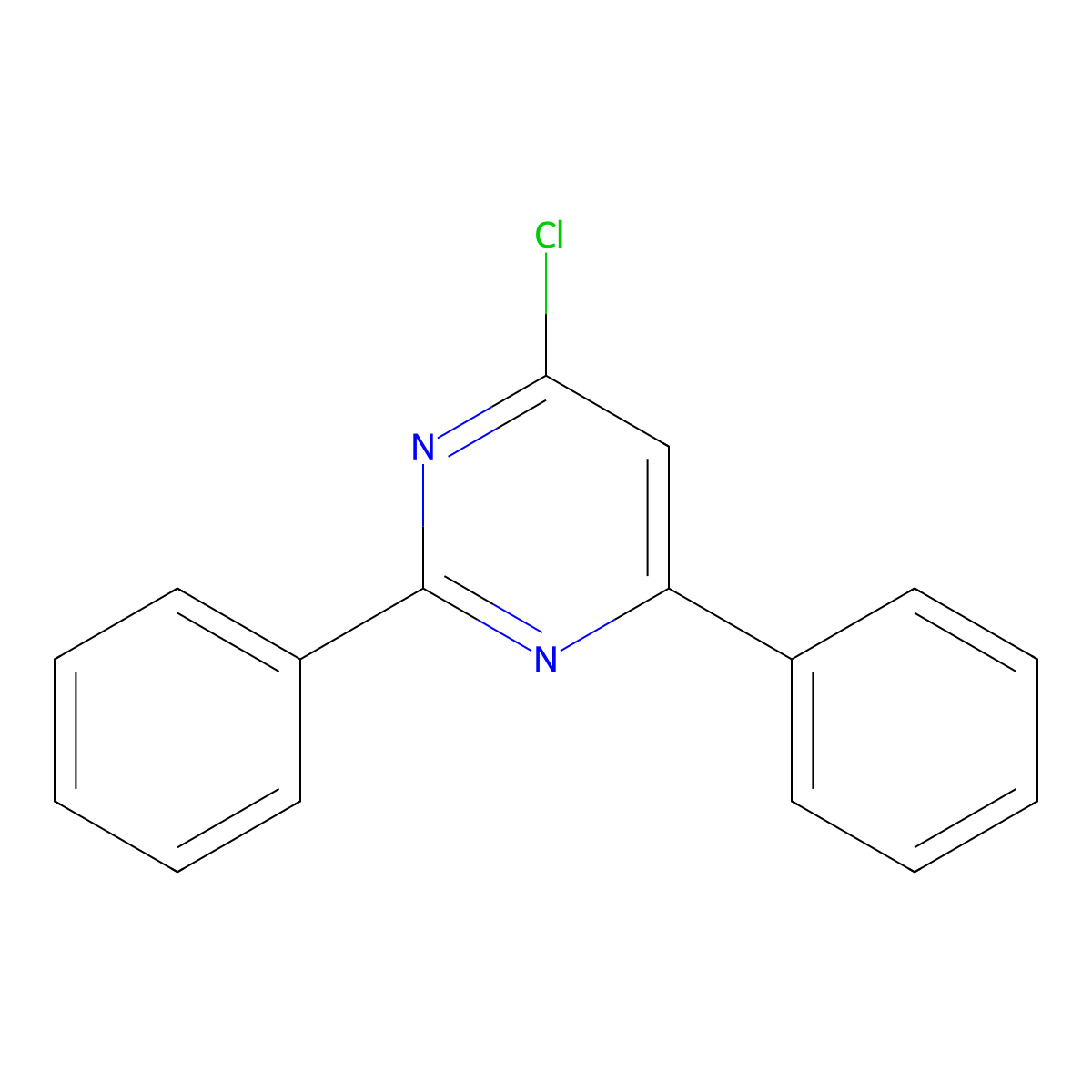 4-Chloro-2,6-diphenylpyrimidine molecular structure, CAS 29509-91-9
