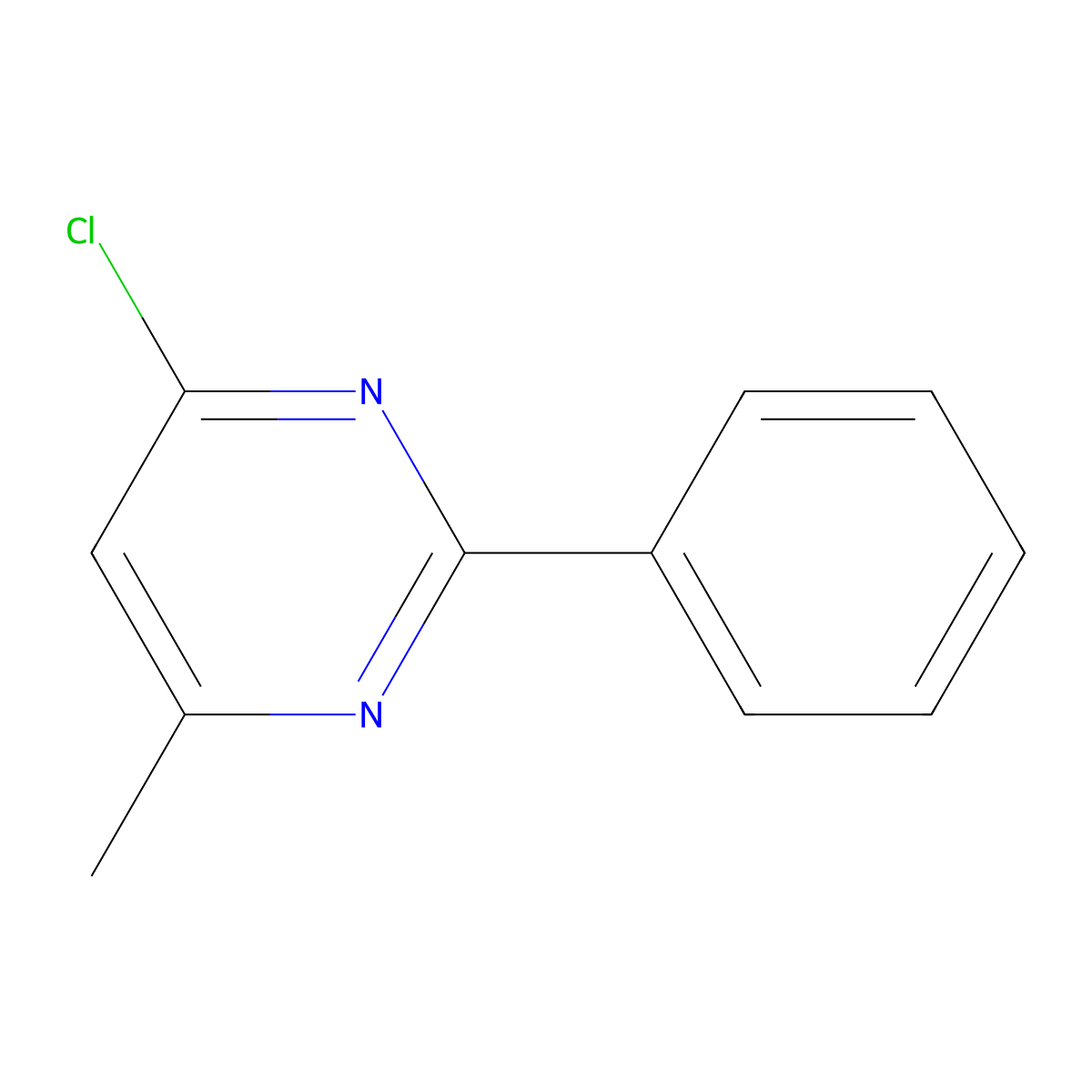4-Chloro-6-methyl-2-phenylpyrimidine molecular structure, CAS 29509-92-0