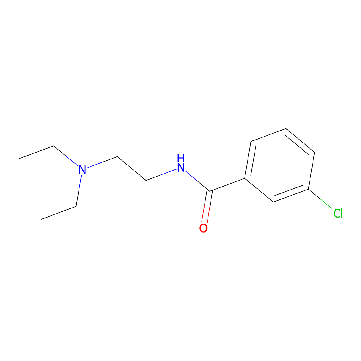 3-chloro-N-[2-(diethylamino)ethyl]benzamide molecular structure, CAS 2951-34-0
