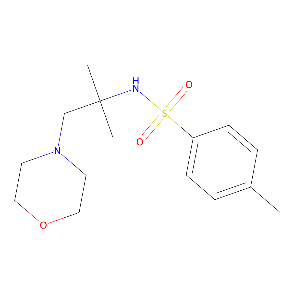 4-methyl-N-(2-methyl-1-morpholin-4-ylpropan-2-yl)benzenesulfonamide molecular structure, CAS 2951-60-2