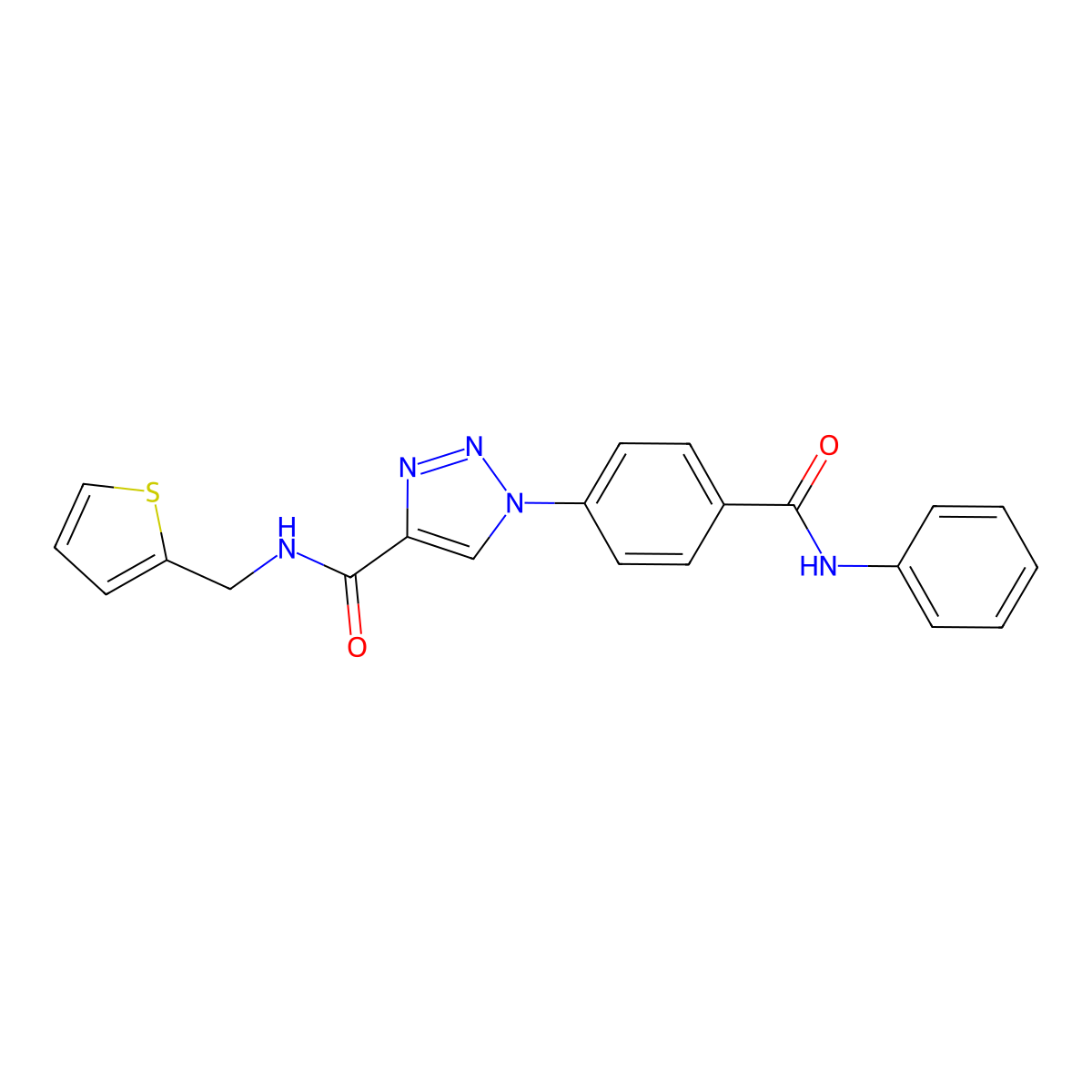 1-[4-(phenylcarbamoyl)phenyl]-N-(thiophen-2-ylmethyl)triazole-4-carboxamide molecular structure, CAS 2951012-00-1