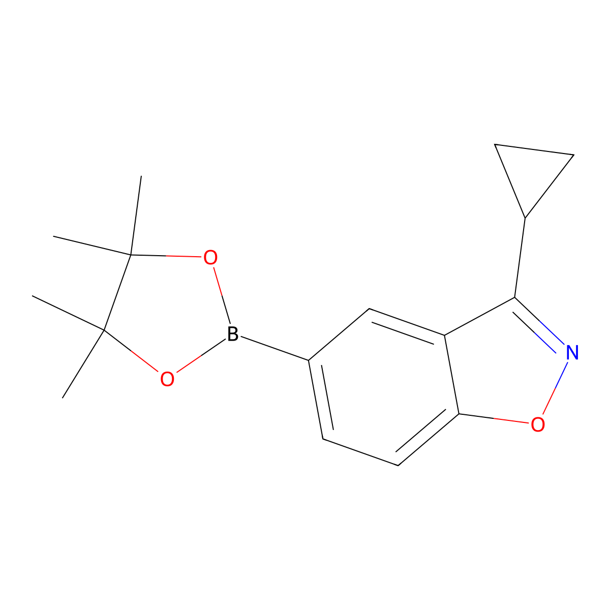 3-Cyclopropyl-5-(4,4,5,5-tetramethyl-1,3,2-dioxaborolan-2-yl)-1,2-benzoxazole molecular structure, CAS 2951081-47-1