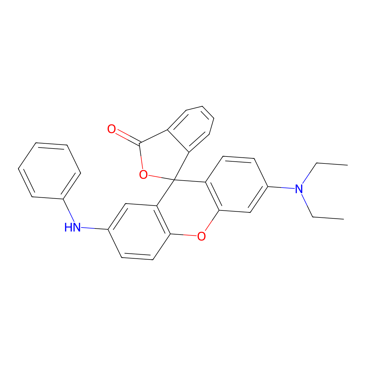 6'-(diethylamino)-2'-(phenylamino)spiro[isobenzofuran-1(3H),9'-[9H]xanthene]-3-one molecular structure, CAS 29512-46-7