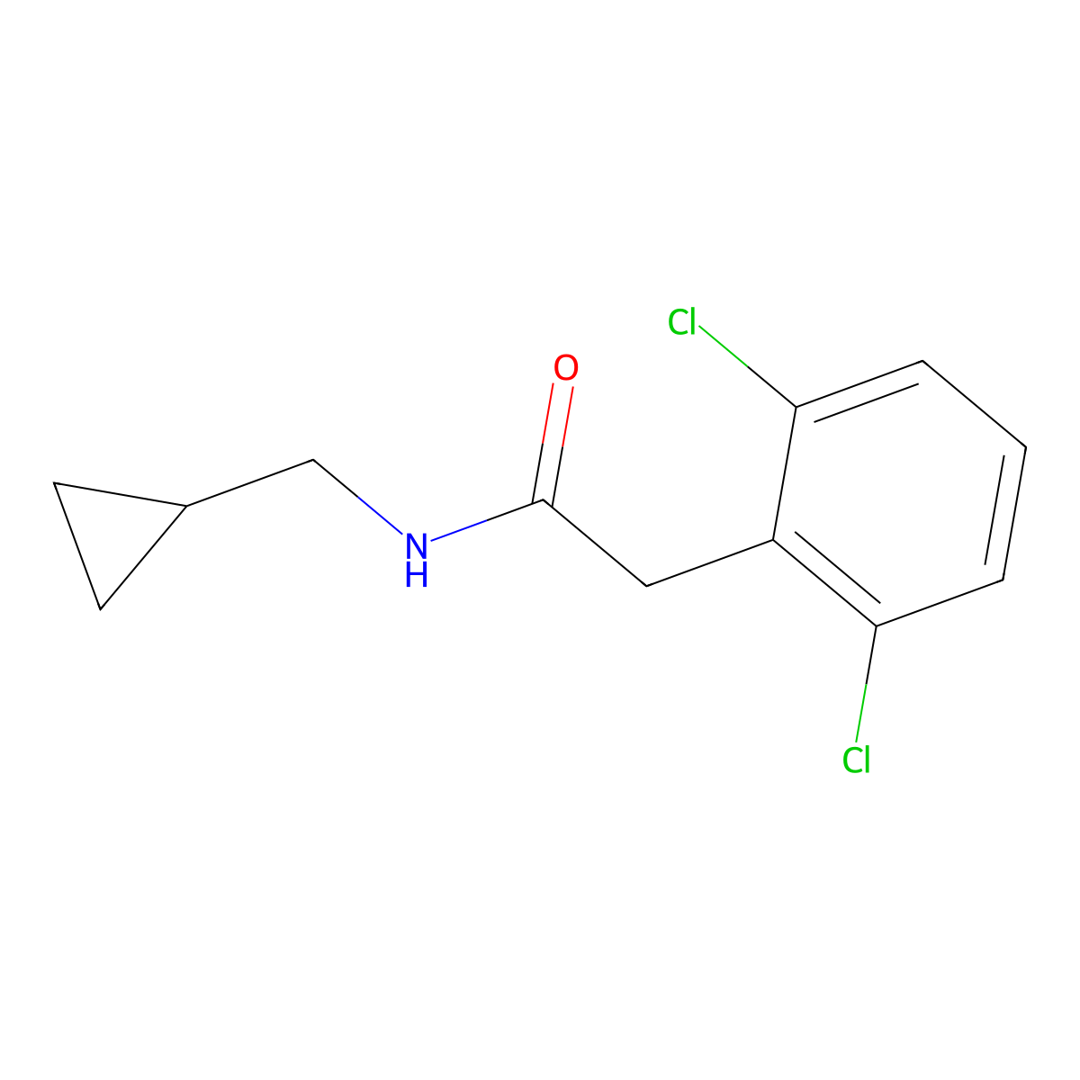 N-(cyclopropylmethyl)-2-(2,6-dichlorophenyl)acetamide molecular structure, CAS 2951400-34-1