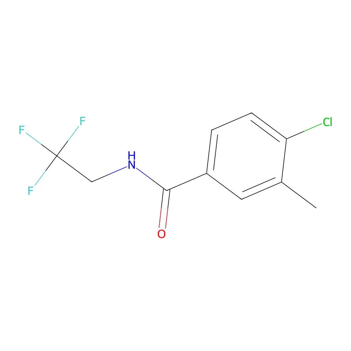 4-chloro-3-methyl-N-(2,2,2-trifluoroethyl)benzamide molecular structure, CAS 2951402-48-3