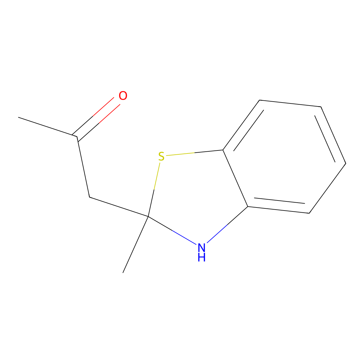 2-Propanone, 1-(2,3-dihydro-2-methyl-2-benzothiazolyl)- molecular structure, CAS 29515-11-5