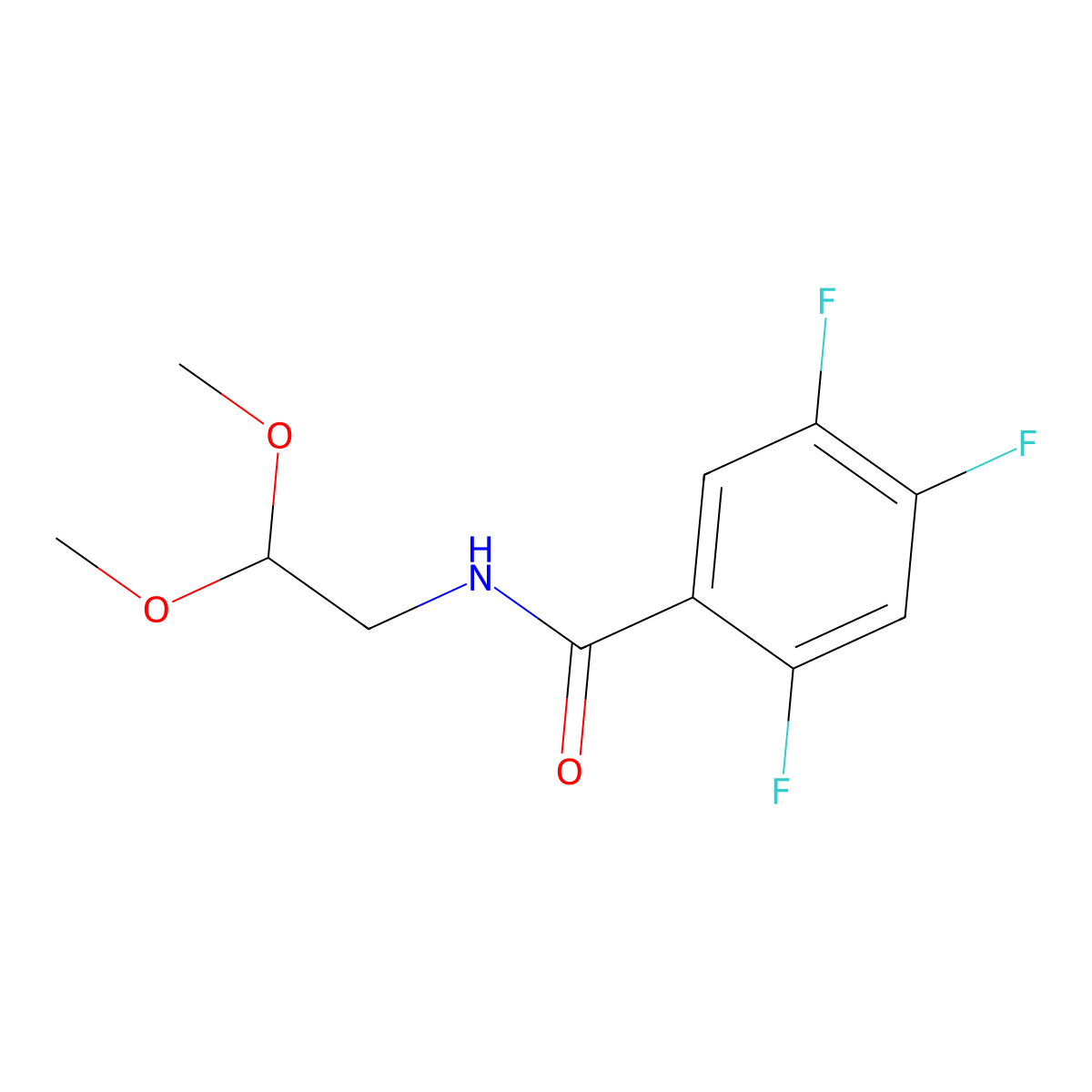 Benzamide, N-(2,2-dimethoxyethyl)-2,4,5-trifluoro- molecular structure, CAS 2951740-94-4