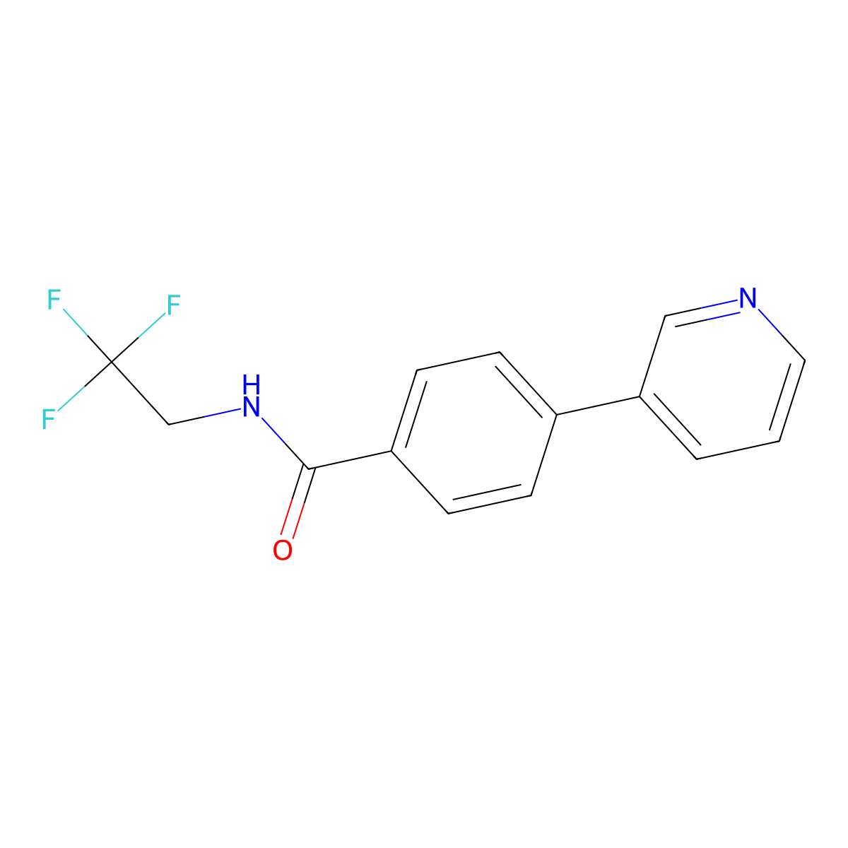 Benzamide, 4-(3-pyridinyl)-N-(2,2,2-trifluoroethyl)- molecular structure, CAS 2951822-84-5