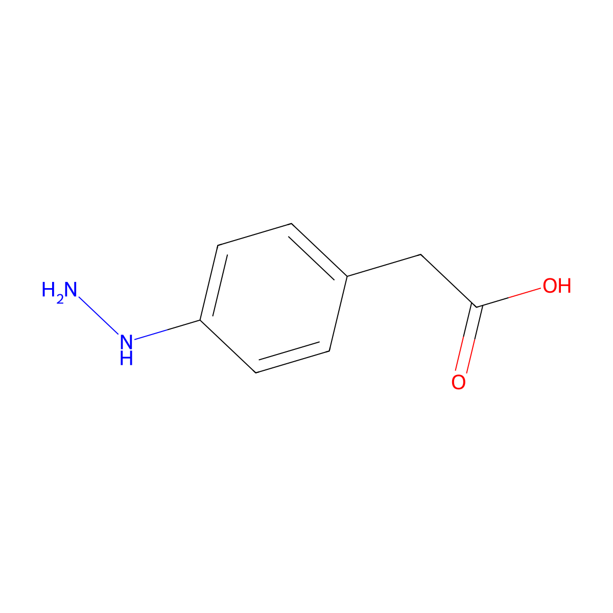 2-(4-Hydrazinylphenyl)acetic acid molecular structure, CAS 29519-77-5
