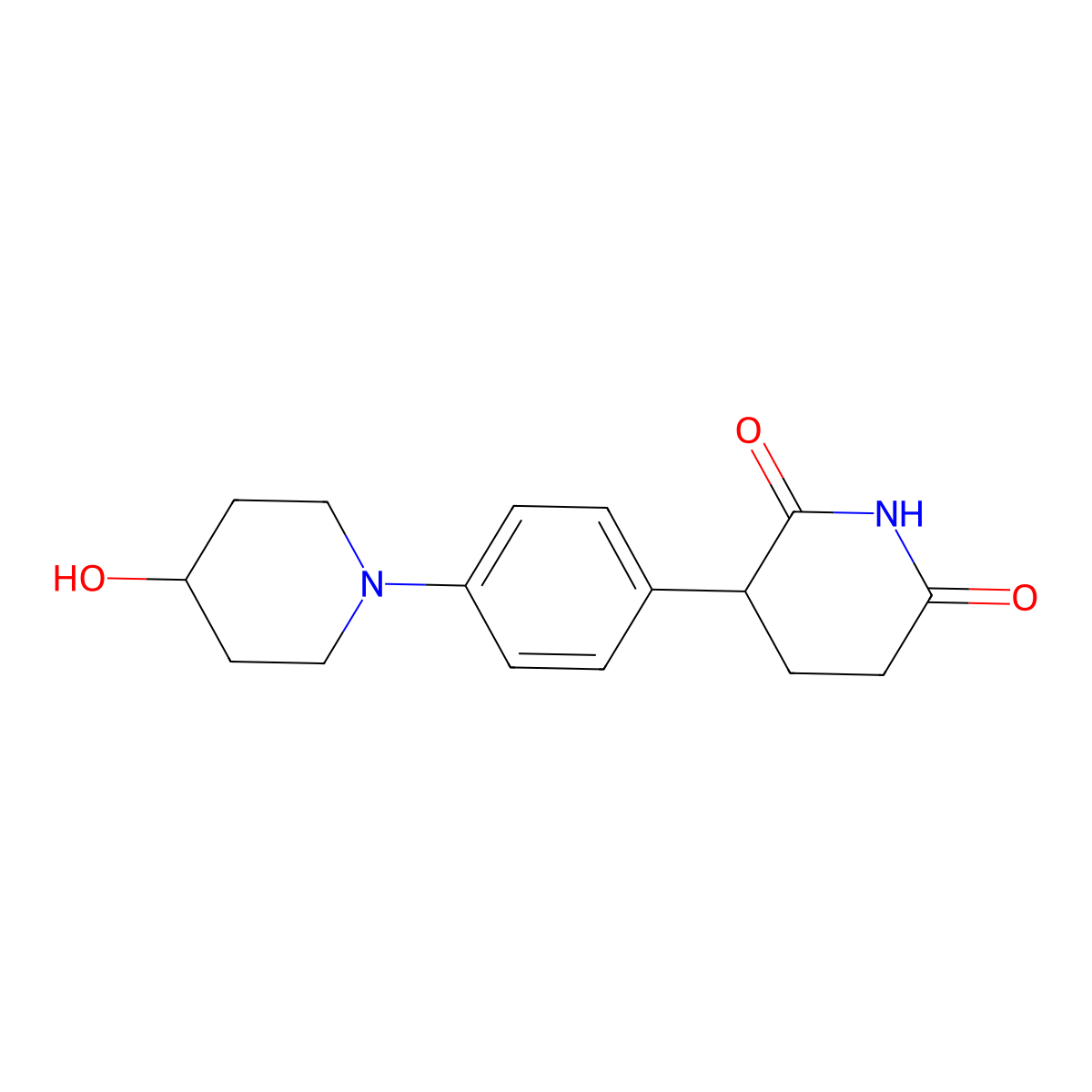 3-(4-(4-Hydroxypiperidin-1-YL)phenyl)piperidine-2,6-dione molecular structure, CAS 2951911-08-1