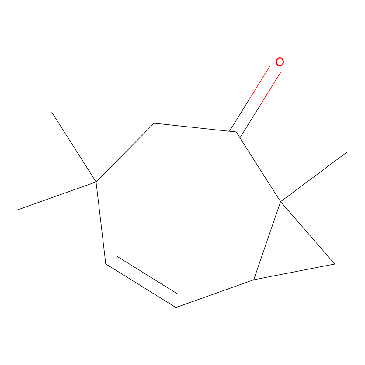 1,4,4-Trimethylbicyclo[5.1.0]oct-5-en-2-one molecular structure, CAS 2952-04-7
