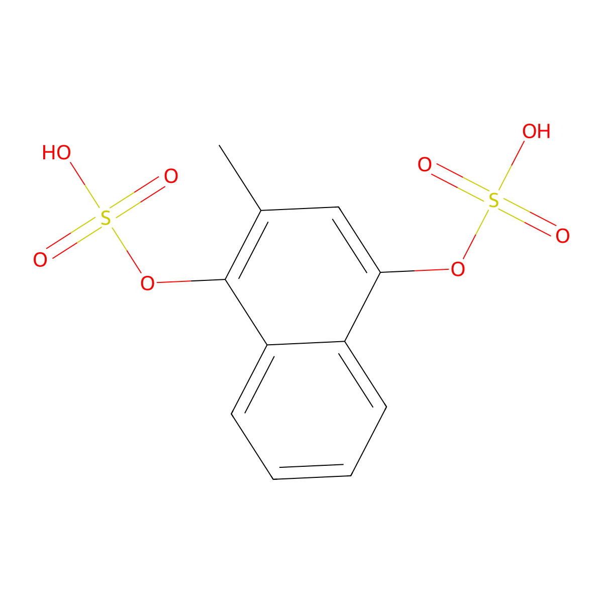 Menadiol disulfate molecular structure, CAS 29520-22-7