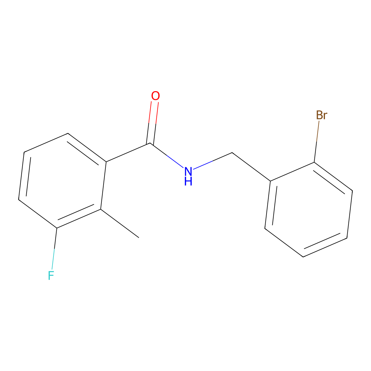 N-(2-bromobenzyl)-3-fluoro-2-methylbenzamide molecular structure, CAS 2952396-52-8