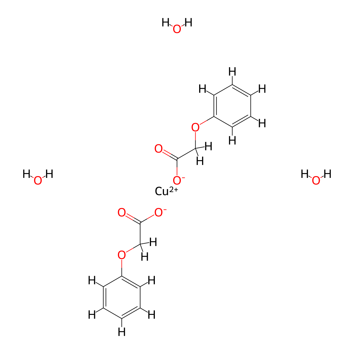 Triaquabis(phenoxyacetato)copper molecular structure, CAS 29524-40-1