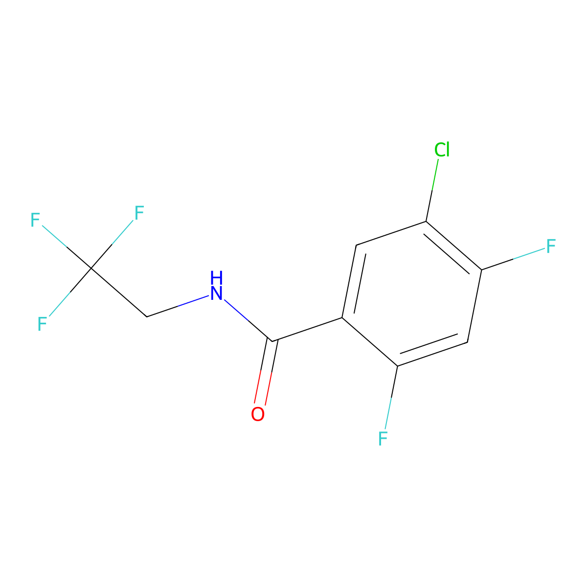 5-chloro-2,4-difluoro-N-(2,2,2-trifluoroethyl)benzamide molecular structure, CAS 2952506-64-6