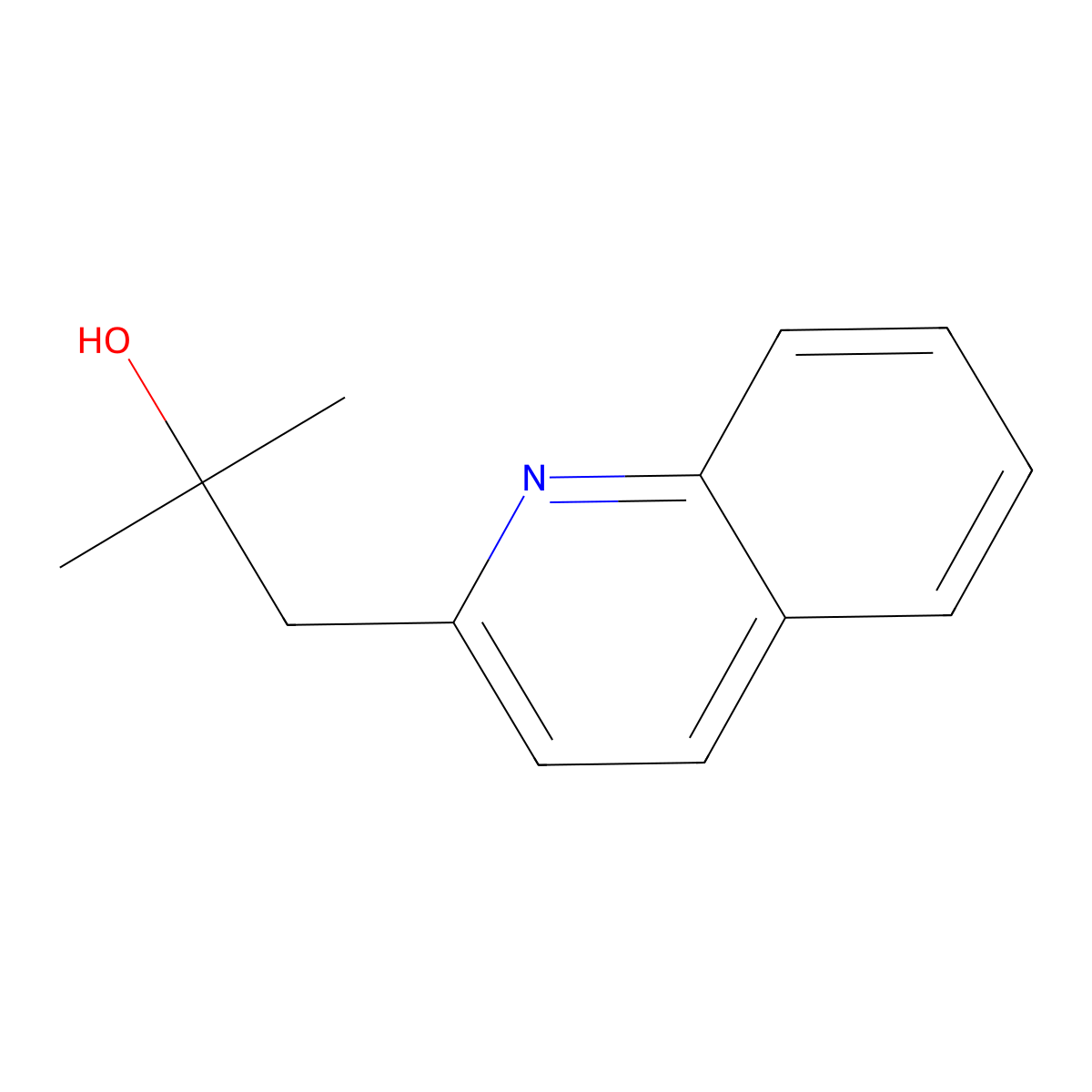 2-Methyl-1-(quinolin-2-yl)propan-2-ol molecular structure, CAS 29526-24-7