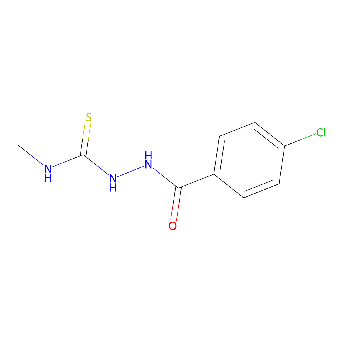 2-(4-chlorobenzoyl)-N-methylhydrazinecarbothioamide molecular structure, CAS 29527-10-4