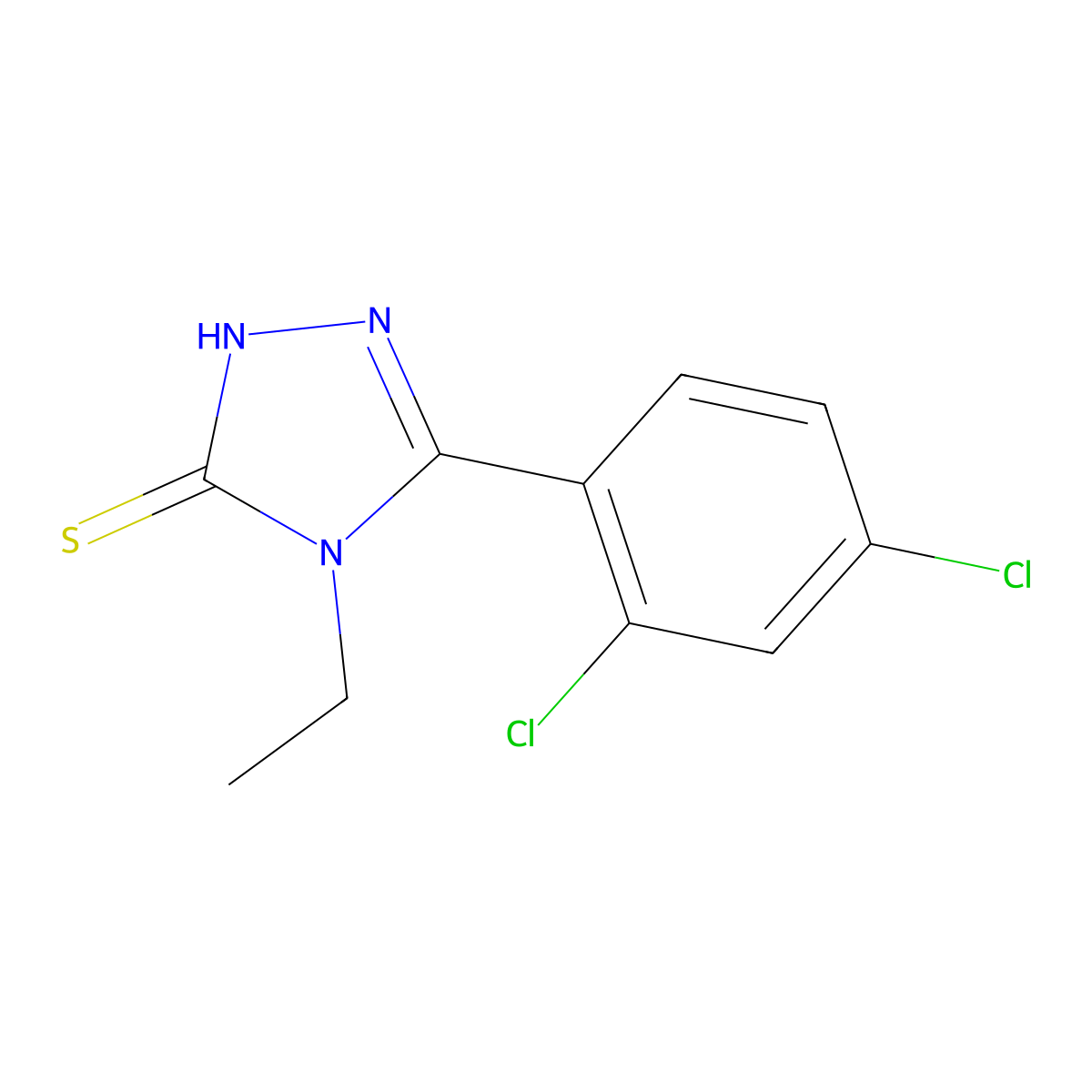 5-(2,4-dichlorophenyl)-4-ethyl-4H-1,2,4-triazole-3-thiol molecular structure, CAS 29527-30-8