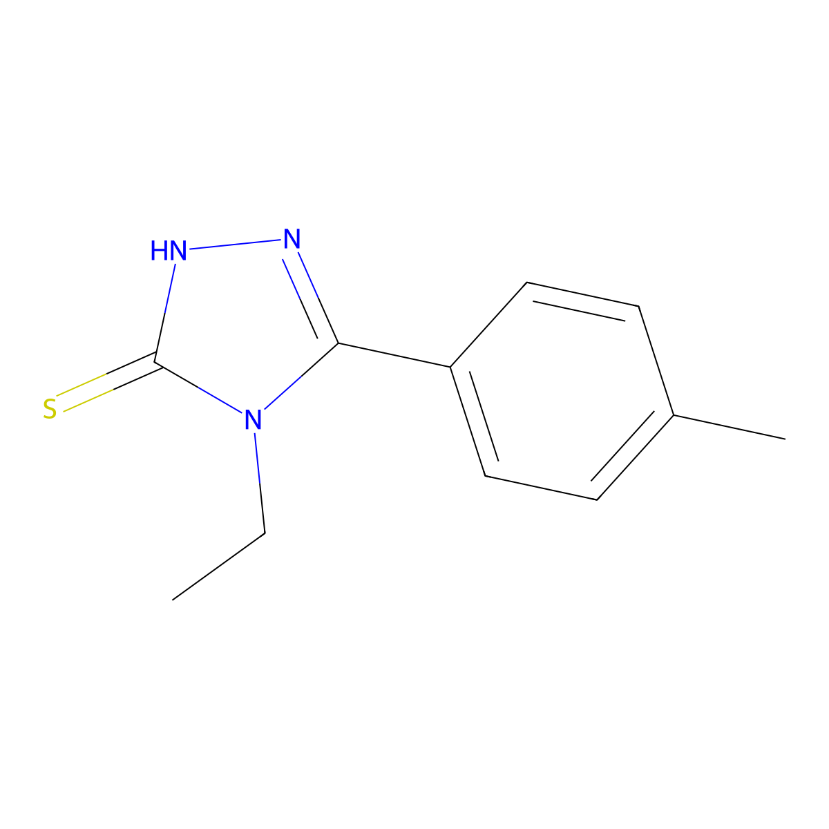 4-ethyl-5-(4-methylphenyl)-4H-1,2,4-triazole-3-thiol molecular structure, CAS 29527-31-9