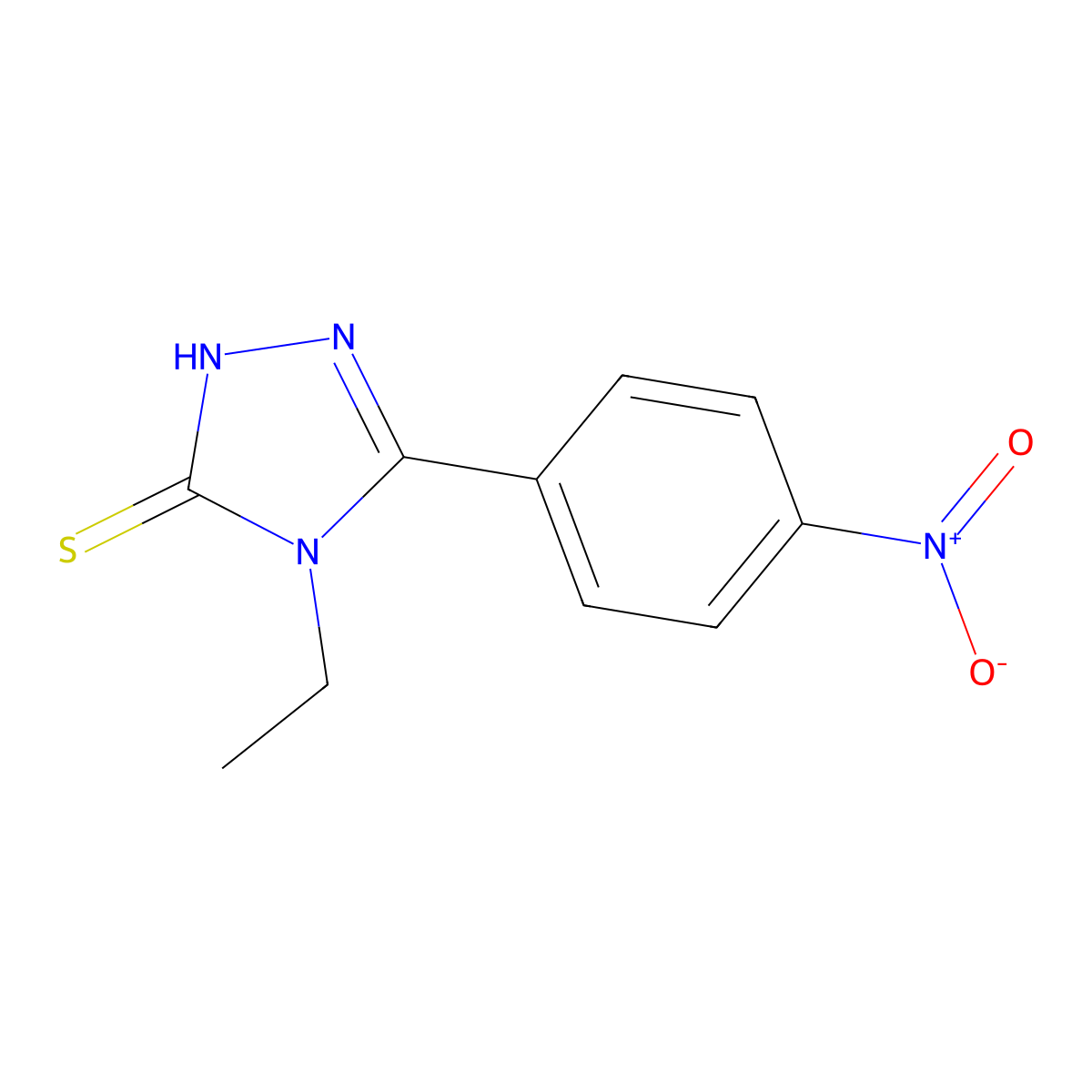 4-Ethyl-5-(4-nitrophenyl)-4h-1,2,4-triazole-3-thiol molecular structure, CAS 29527-36-4