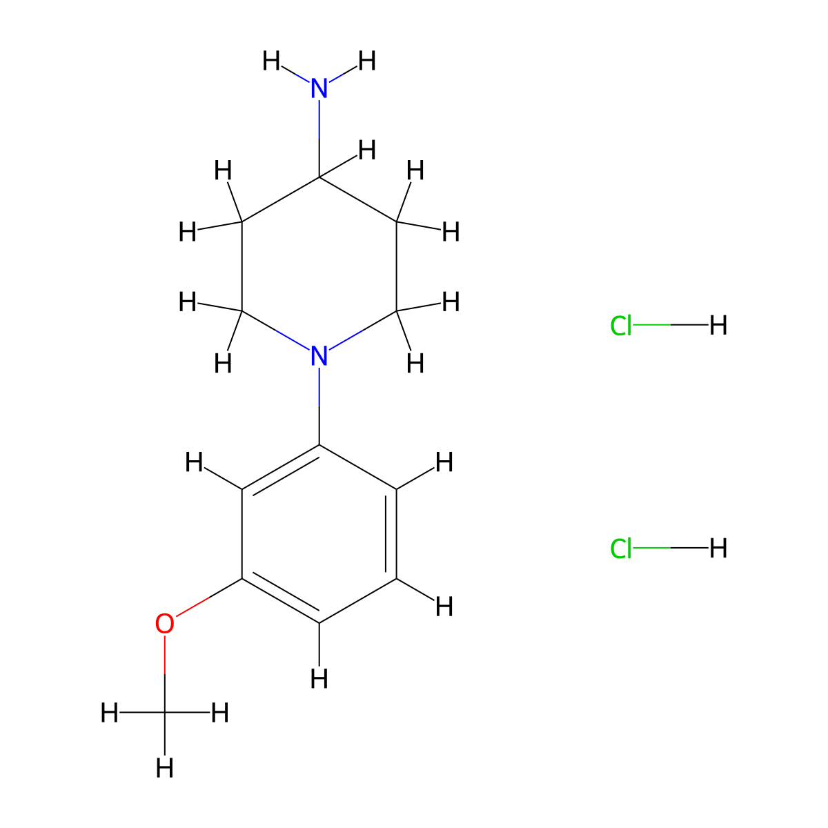 1-(3-Methoxyphenyl)piperidin-4-amine dihydrochloride molecular structure, CAS 2952818-65-2
