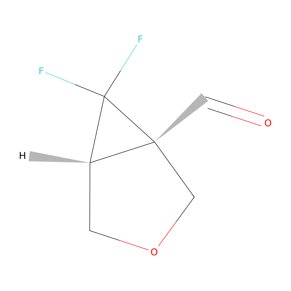 rac-(1R,5S)-6,6-difluoro-3-oxabicyclo[3.1.0]hexane-1-carbaldehyde molecular structure, CAS 2952823-61-7