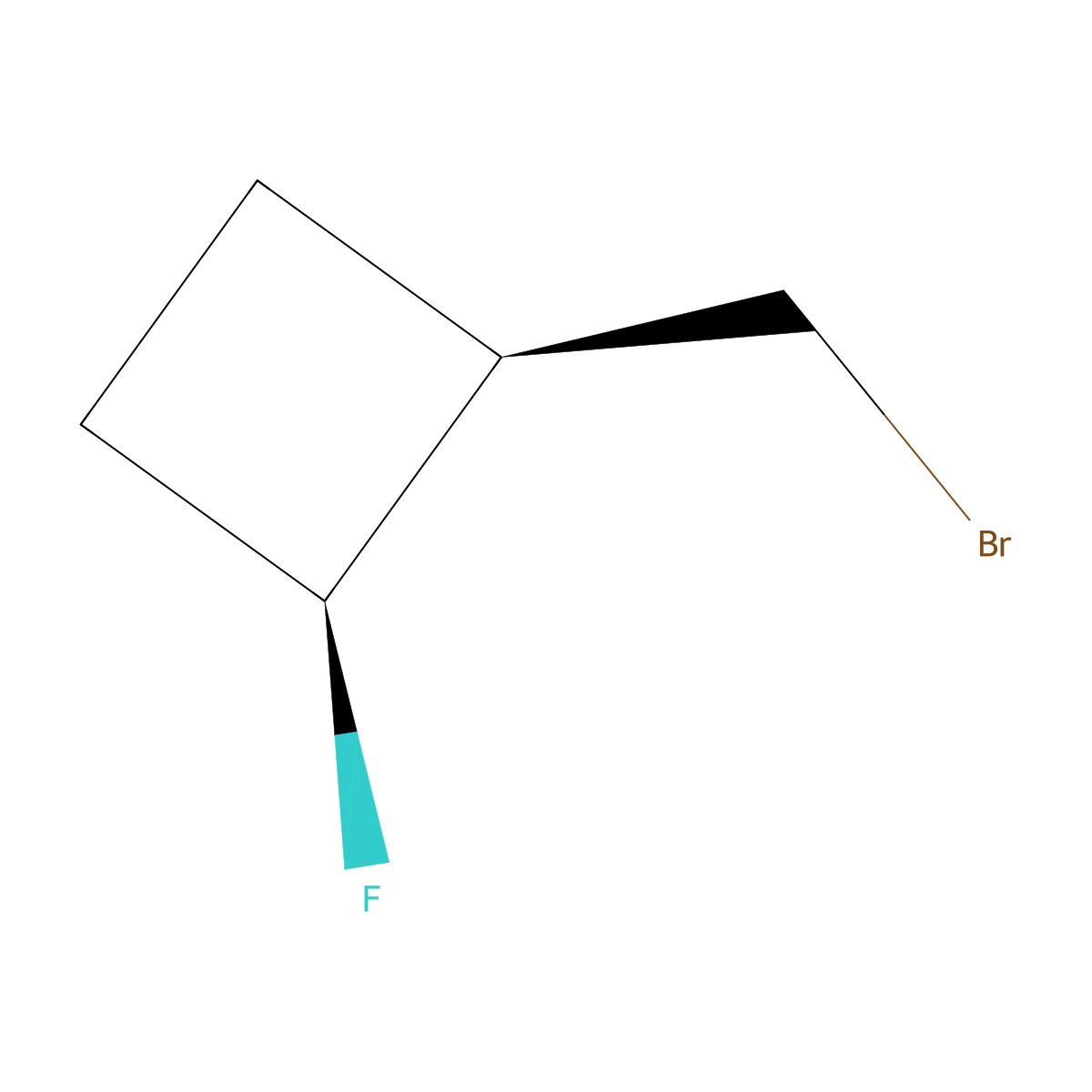 rac-(1R,2S)-1-(bromomethyl)-2-fluorocyclobutane molecular structure, CAS 2952823-69-5