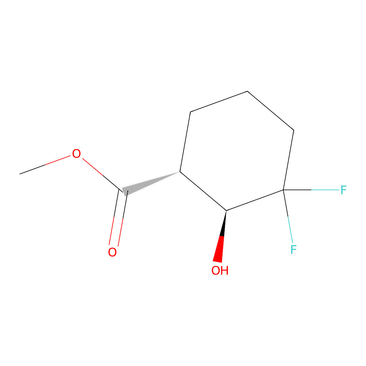 rac-methyl (1R,2S)-3,3-difluoro-2-hydroxycyclohexane-1-carboxylate molecular structure, CAS 2952824-55-2