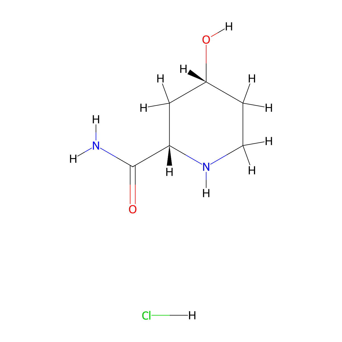 rac-(2R,4S)-4-hydroxypiperidine-2-carboxamide hydrochloride molecular structure, CAS 2952824-76-7