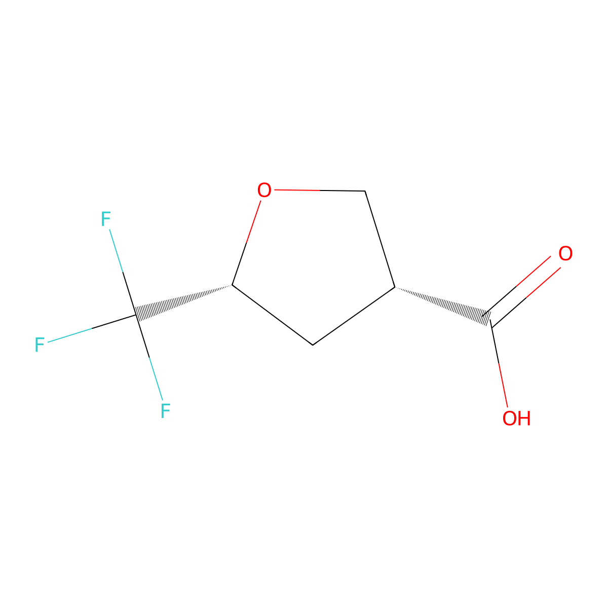 rac-(3R,5R)-5-(trifluoromethyl)oxolane-3-carboxylic acid molecular structure, CAS 2952824-83-6