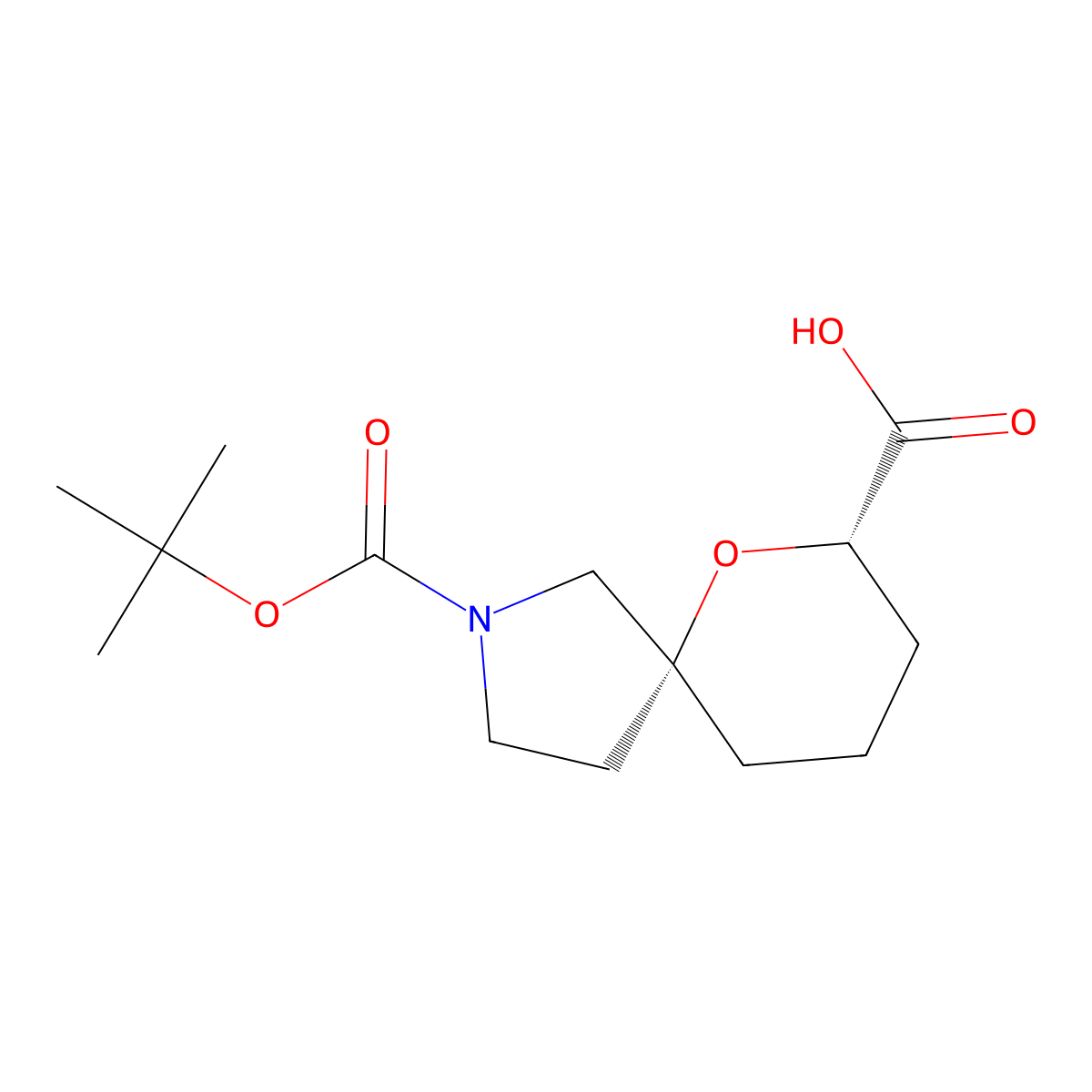 rac-(5R,7S)-2-[(tert-butoxy)carbonyl]-6-oxa-2-azaspiro[4.5]decane-7-carboxylic acid molecular structure, CAS 2952824-89-2