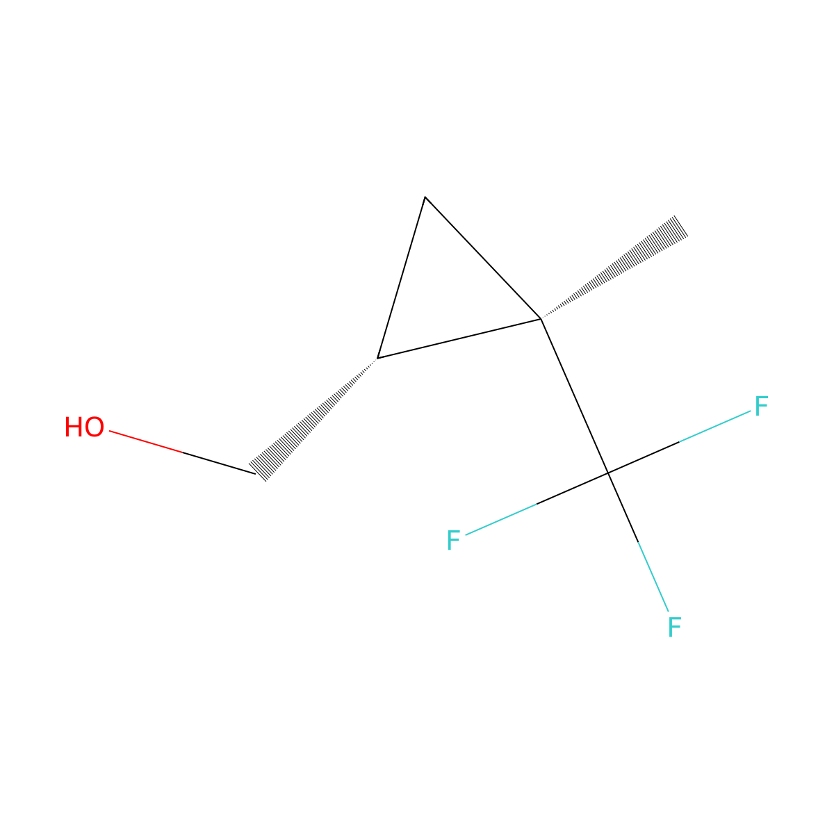 rac-[(1R,2R)-2-methyl-2-(trifluoromethyl)cyclopropyl]methanol molecular structure, CAS 2952825-10-2