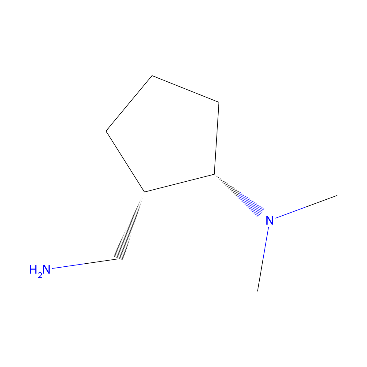 rac-(1R,2R)-2-(aminomethyl)-N,N-dimethylcyclopentan-1-amine molecular structure, CAS 2952825-28-2
