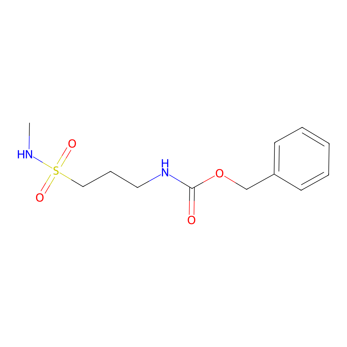 Benzyl N-[3-(methylsulfamoyl)propyl]carbamate molecular structure, CAS 2952837-93-1